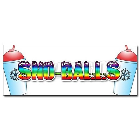 SIGNMISSION SNO-BALLS DECAL sticker snowcones water ice italian shaved ice cold fruit, D-12 Sno-Balls D-12 Sno-Balls